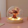 DIY Flower Bedside Lamp, Lamp with Dome Lighted Ambient Light, Desktop Ornament, Material