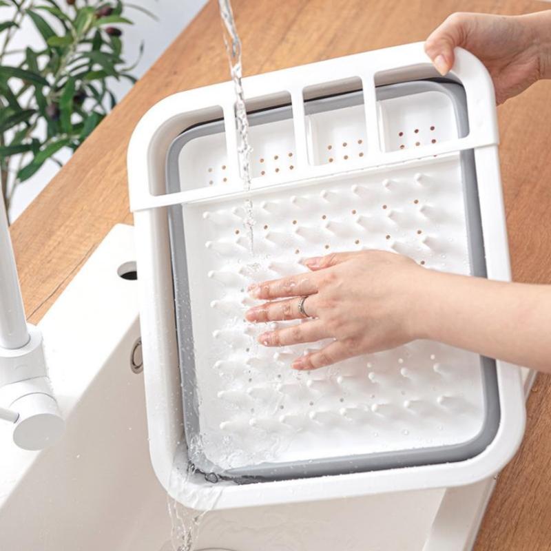 Collapsible Dish Drainer Space-Saving Dishes Drying Rack For Bowls Plates Dinnerware Kitchen Storage Organizer