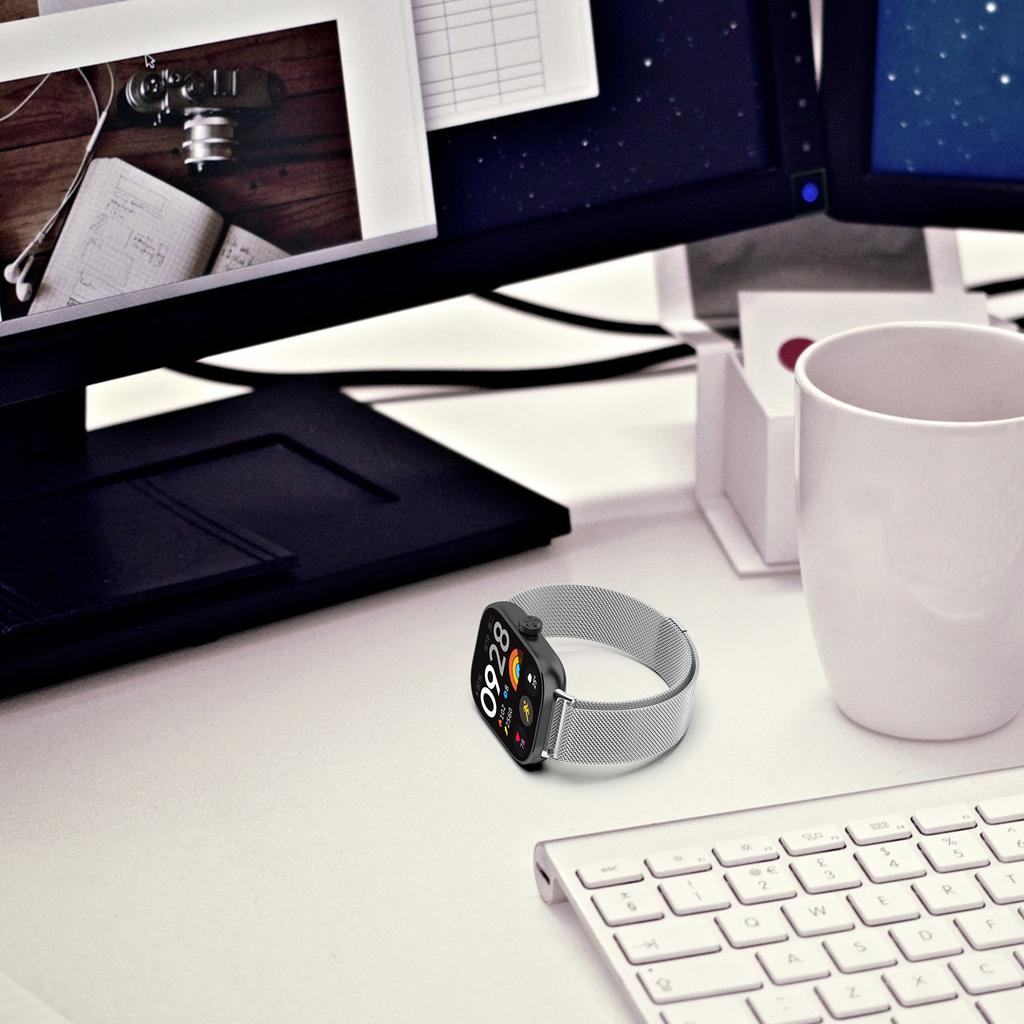 Für Xiaomi Redmi Watch 4/Smart Band 8 Pro Magnetisches Mailänder Edelstahlarmband