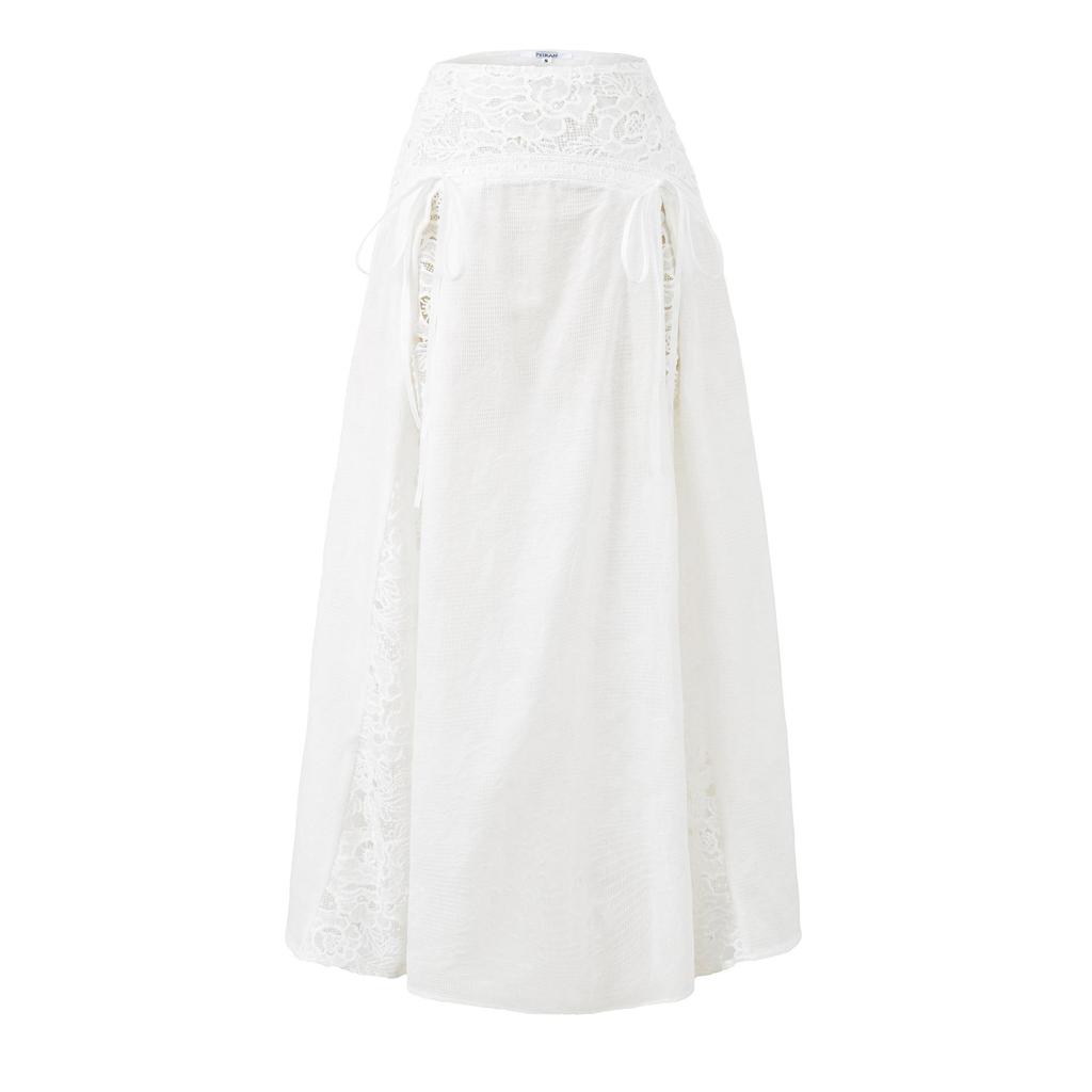 2026 Women's French Style Lace Patchwork Slim Camisole Top & High Waist Skirt Set