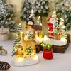 Christmas Illuminated Miniature Musical Ornament Resin Figurine Xmas Displays for Wedding, Home or