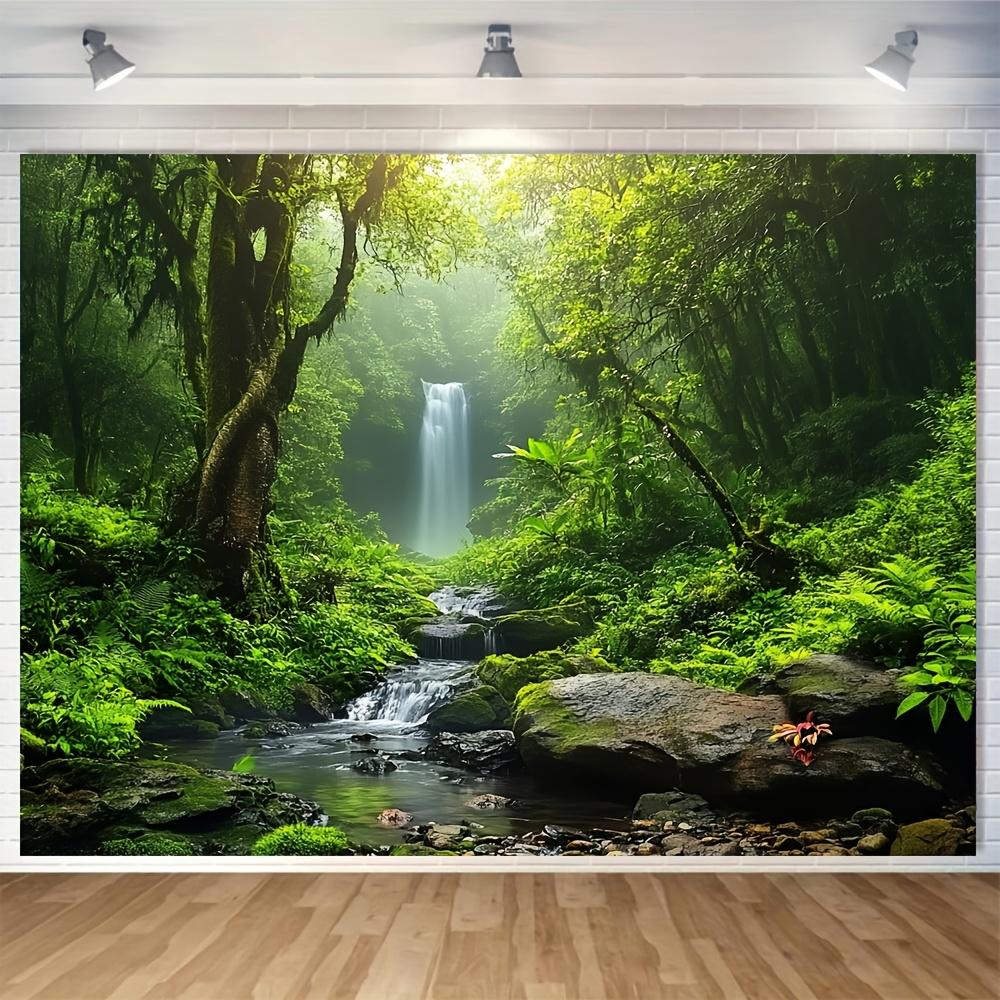 1Pcs Green Forest Landscape Natural Scene Decoration Background Spring Backdrop Decorations For Photo Studio Photo Booth Party