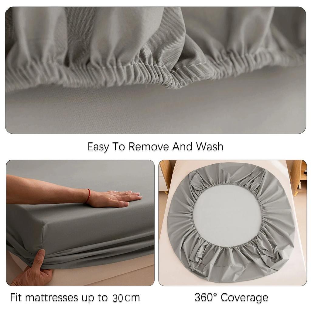 Waterproof Mattress Cover Fitted Bed Sheet With Elastic Band Anti-slip Adjustable Mattress Protector Double Fitted Sheet For Bed