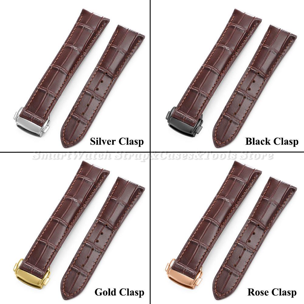 19mm 20mm 21mm 22mm for Omega Seamster Watch Original Leather Watch Strap Solid Steel Deployant Clasp Bamboo Leather Watch Bands