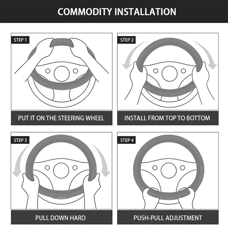1PC Winter Warm Steering Wheel Cover, Universal Winter Plush Steering Wheel Anti Slip Full Surrounding Protective Cover