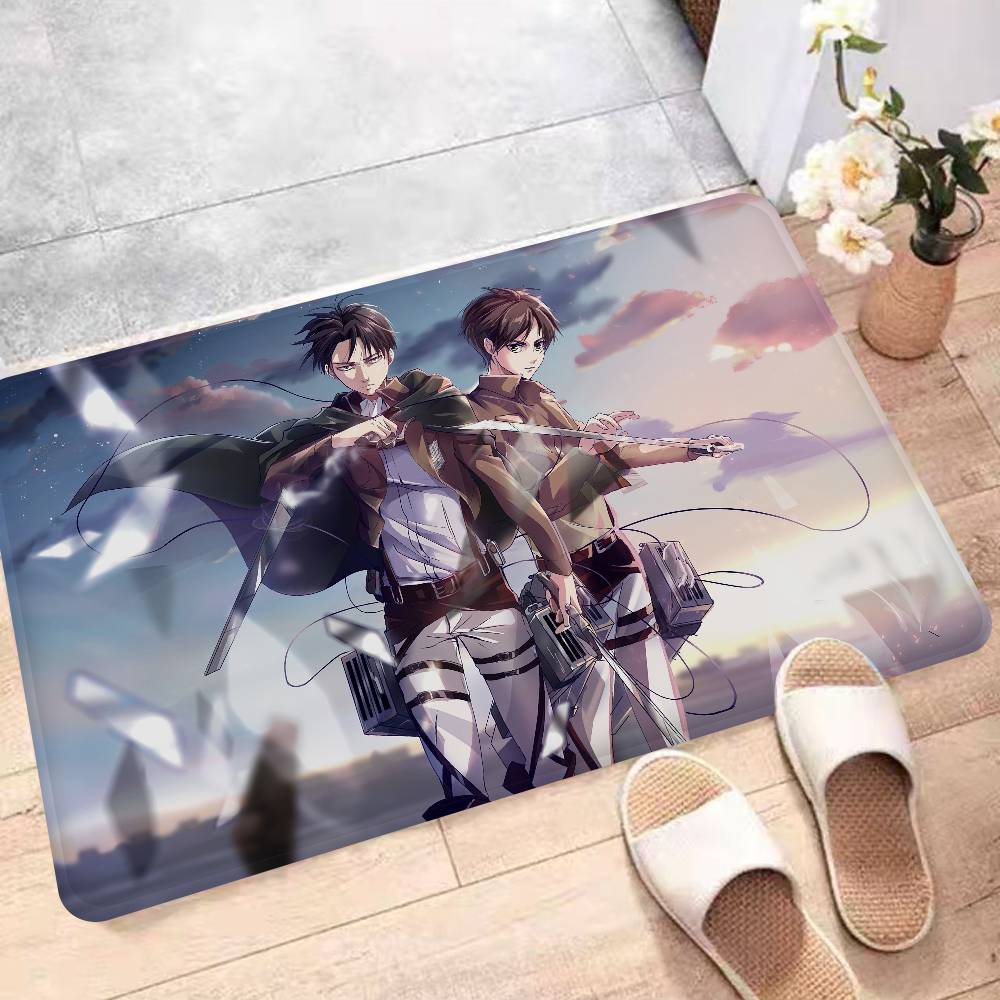 Cartoon Attack On Titan Eingangstürmatte Waschbar Rutschfest Wohnzimmer Sofa Stühle Bereichsmatte Küche Willkommensfußmatte