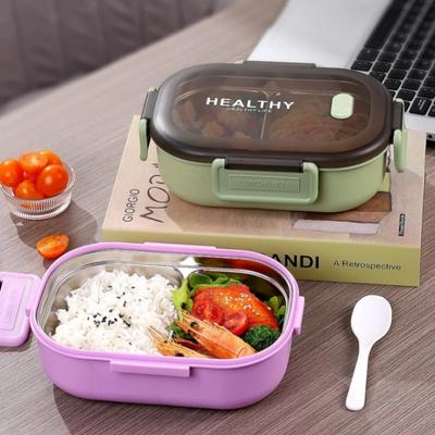 304 nerūdijančio plieno skyrių pietų dėžutė vaikams, animacinis gyvūnėlis, nešiojamas maisto konteineris, iškylų hermetiška bento dėžutė su stalo įrankiais