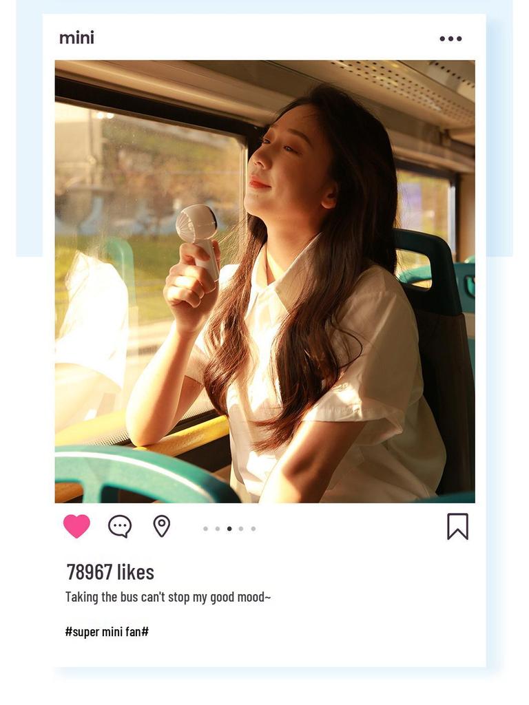 Compact Silent Handheld Fan with Powerful Wind & Long Battery Life