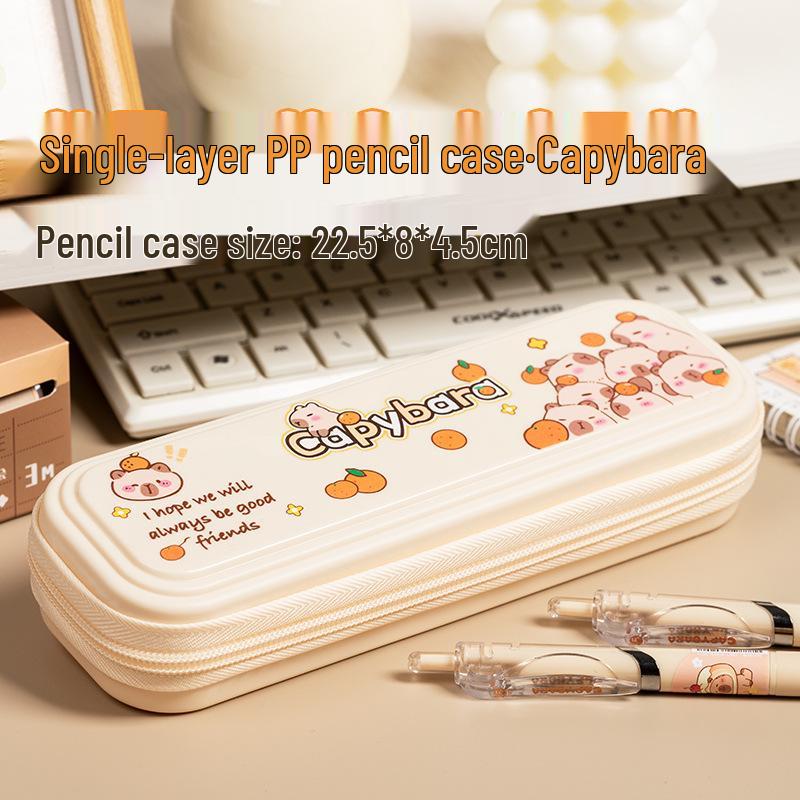 Capybara Large Capacity Korean Style Pencil Case for Middle School Girls – Simple & Stylish Stationery Box