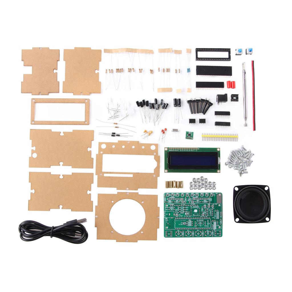 DIY FM Radio 87 To 108MHz LCD Display Digital Radio Receiver with LED Flashing Light for Education Project Parts