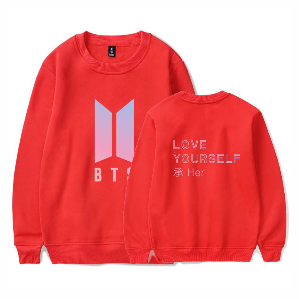 BTS-Sweatshirt mit Printmuster und Fleecefutter für jugendliche Fans