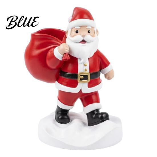 Holiday Storage Containers Santa Claus Statue Pen Holder Mini Potted Plant Desk Organizer Countertop Organizers for Christmas Festive Tabletop