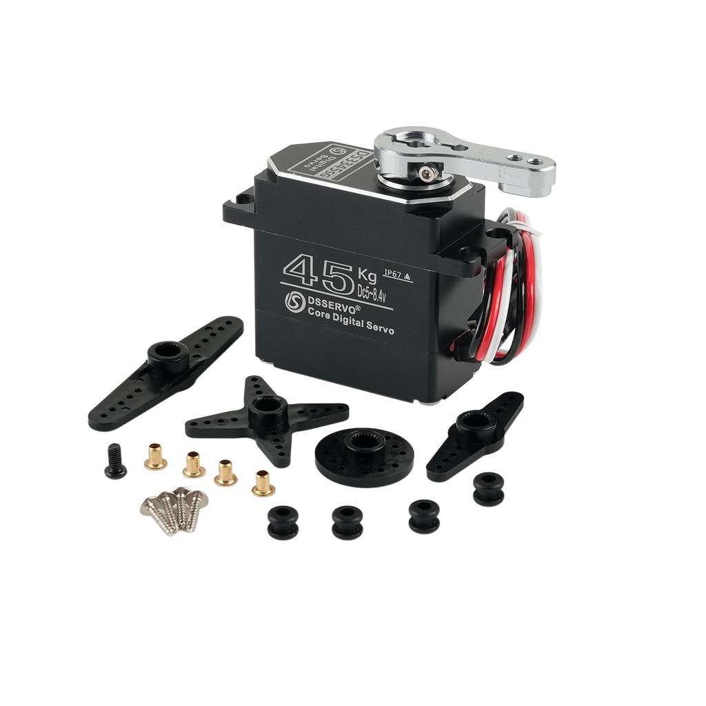 DSservo DS3345 45KG Aluminum Alloy Case IP67 Waterproof Core Digital Metal Gear Servos for 1/8 1/10 RC Crawler Car Boat Truck