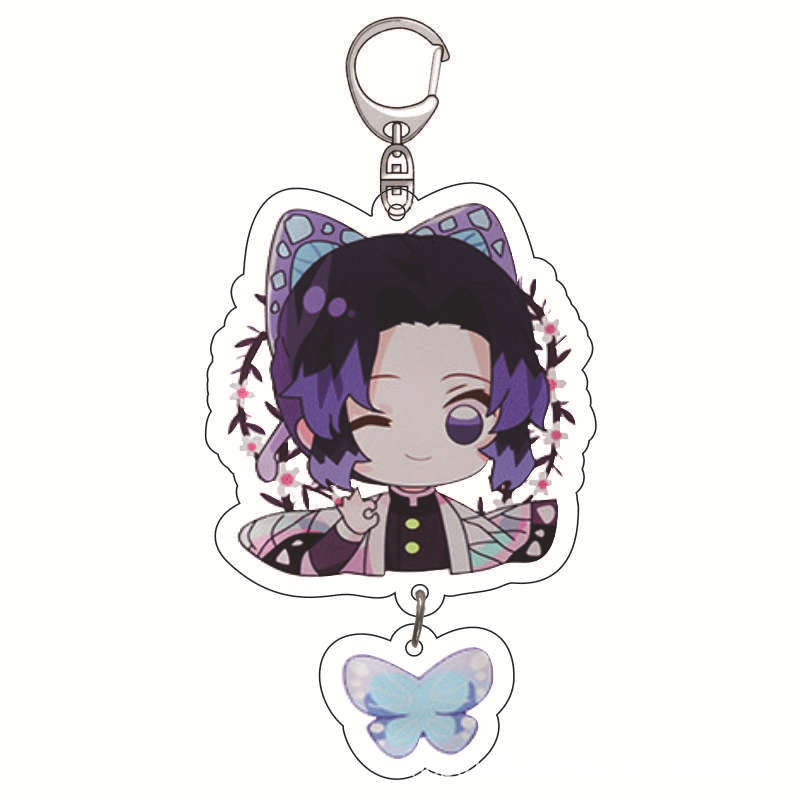 

Keychain Anime Acrylic Backpack Charm Tanjiro Kamado Nezuko Zenitsu Agatsuma Cartoon Accessories for Fans 55mm