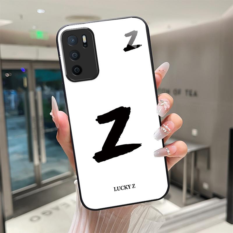 

Phone Case For OPPO A16 A16S A54S Covers Lucky White Black Letter Protective Back Case For OPPOA16 Tempered Glass Soft TPU Shell OPPO A16S