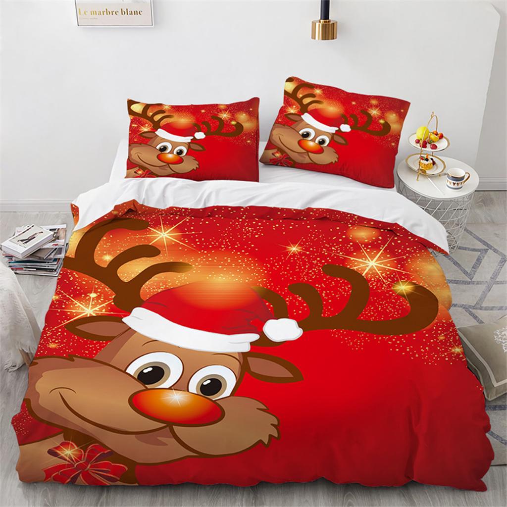 Christmas Cat Duvet Cover Merry Christmas Microfiber Cartoon Animal Santa Claus for Women Children Teen Gift Bedroom Decorations