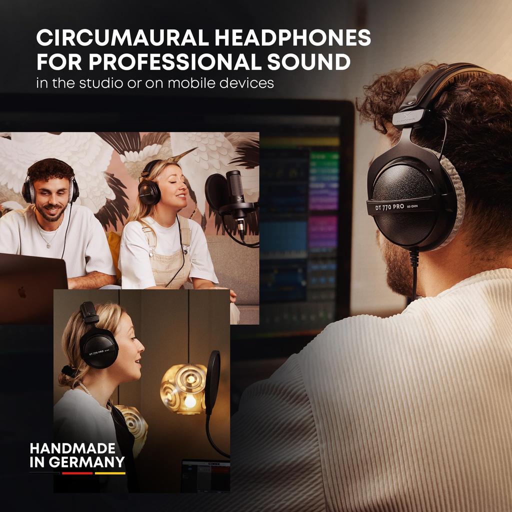 beyerdynamic DT 770 PRO 250 Headphones for Recording Monitoring Closed-back Over-ear
