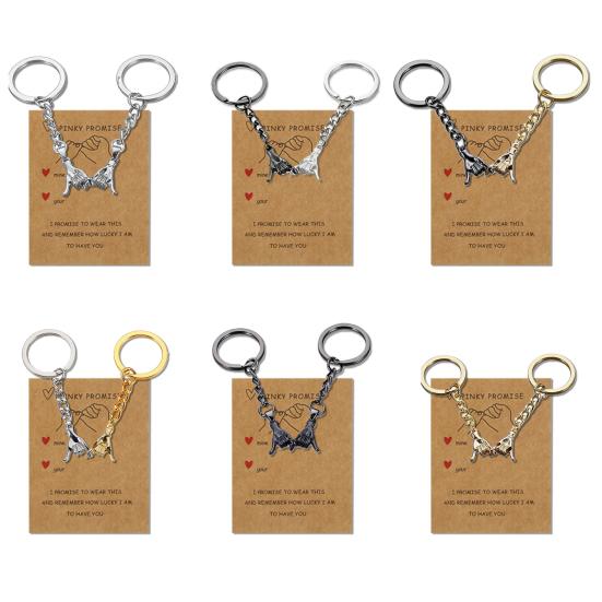 1 Pair Couple Keychain Hand In Hand Design Promise Matching Keychains Him Her Anniversary