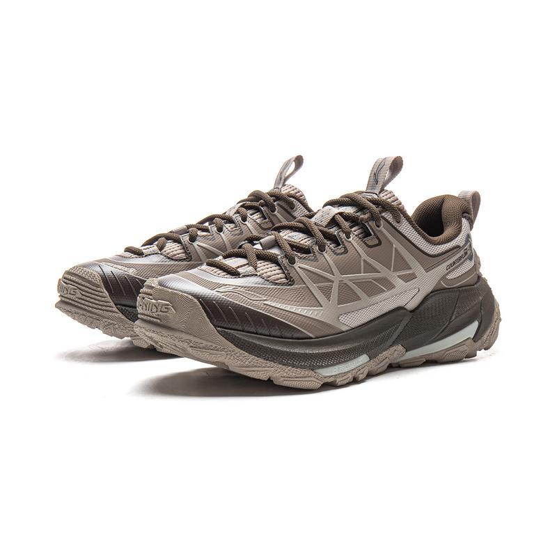 Li Ning CF Su Yi Jie 2 Outdoor-Sportarten Stoßdämpfend Reflektierend Rebound Low Top Wanderschuhe Unisex Wanderschuhe Braun AHTV039-4