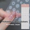 White Bloom Hollow Translucent Butterfly Heart Nail Sticker Press On Nails Decals Hollow Heart Star Shape Sticker Sliders ZJT14