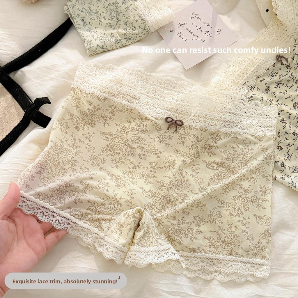 Women's Summer New Floral Antibacterial Lengthened Crotch Traceless Comfortable Breathable Mid-waist Panties