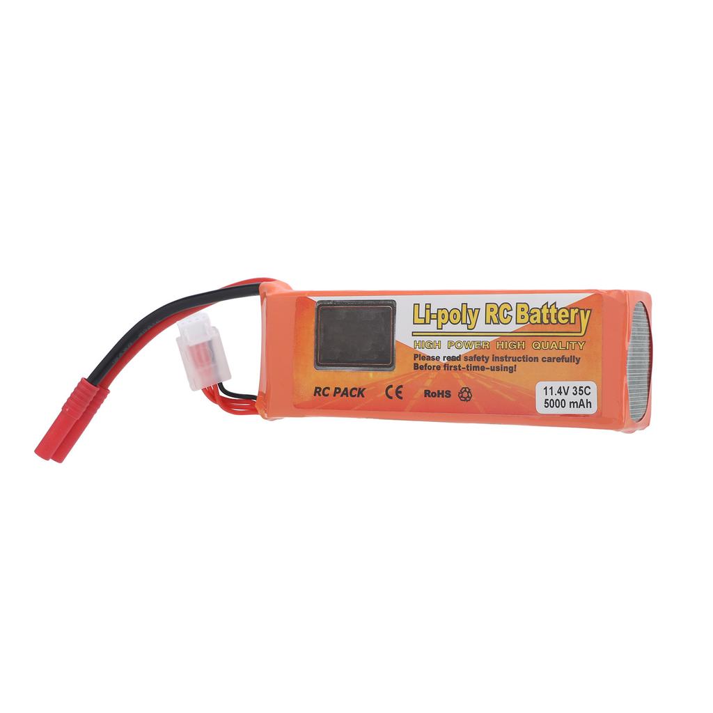 RC Lithium Battery 11.4V 5000mAh 3S 35C RC Car Lithium Battery with Banana 4.0 Plug for RC Car Truck Vehicle