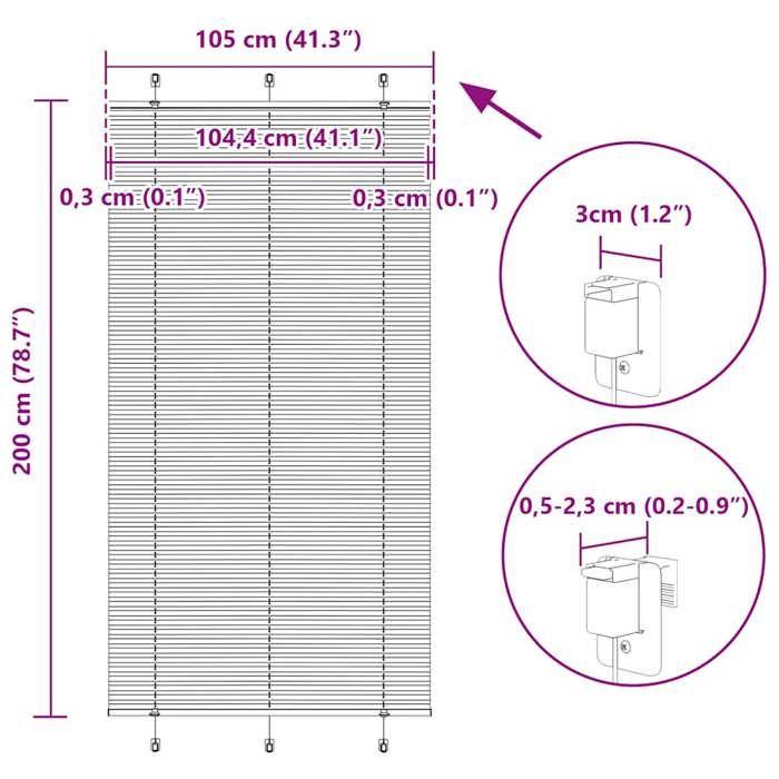 VidaXL Store Plissé Anthracite 105x200 Cm Largeur Du Tissu 104,4 Cm, Store Plissé De Fenêtre, Store Accordéon, Store Plissé 4015110