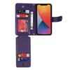 For iPhone 13 mini Stand Case PU Leather Phone Cover with Straps/Zipper Wallet/Multiple Card Slots