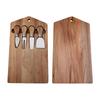 4-Piece Acacia Wood Cheese Board & Stainless Steel Knife Set