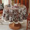 Tablecloth Round Tassel Tablecloth Thickened Fabric Plant Flower Decoration Supply