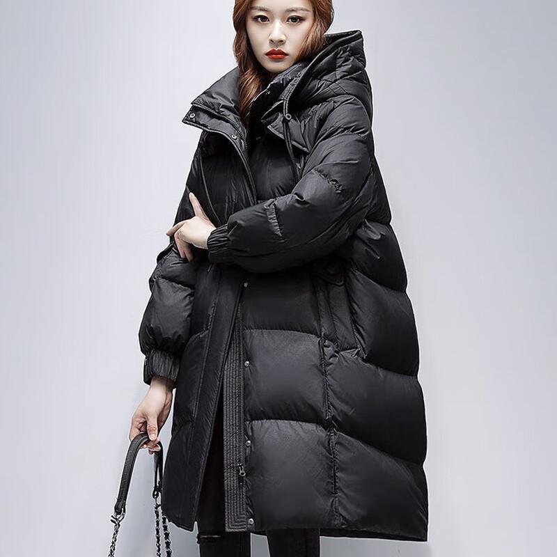 Duckduck Women's Mid-Length Hooded Down Jacket