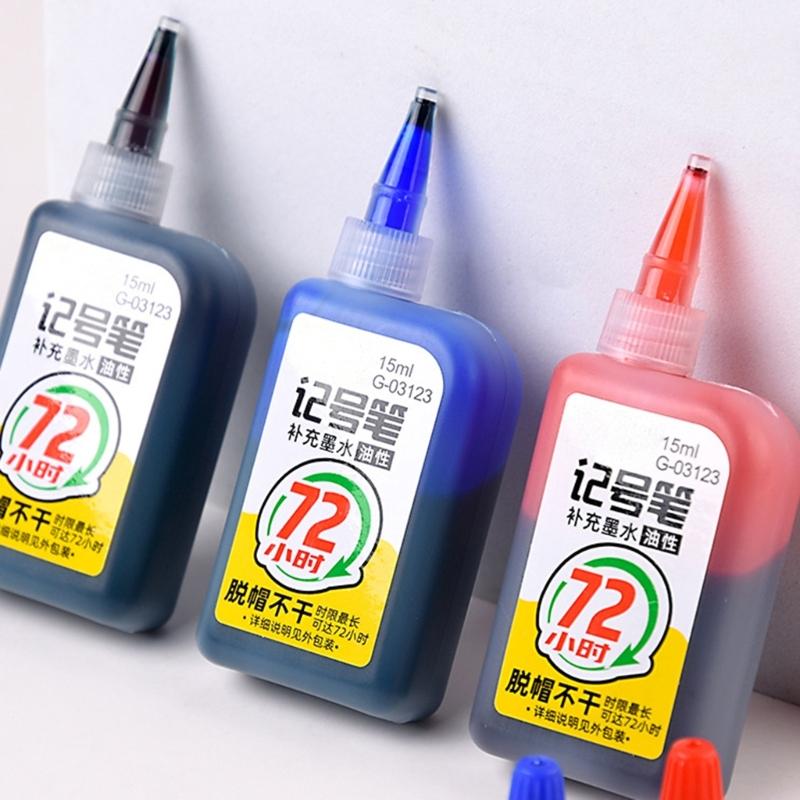 2Pcs Refillable Deep Hole Marker Pen With 15ml Refill Inks 45mm Long Tip Marker For Marking On Wood Ceramic Tile Metal