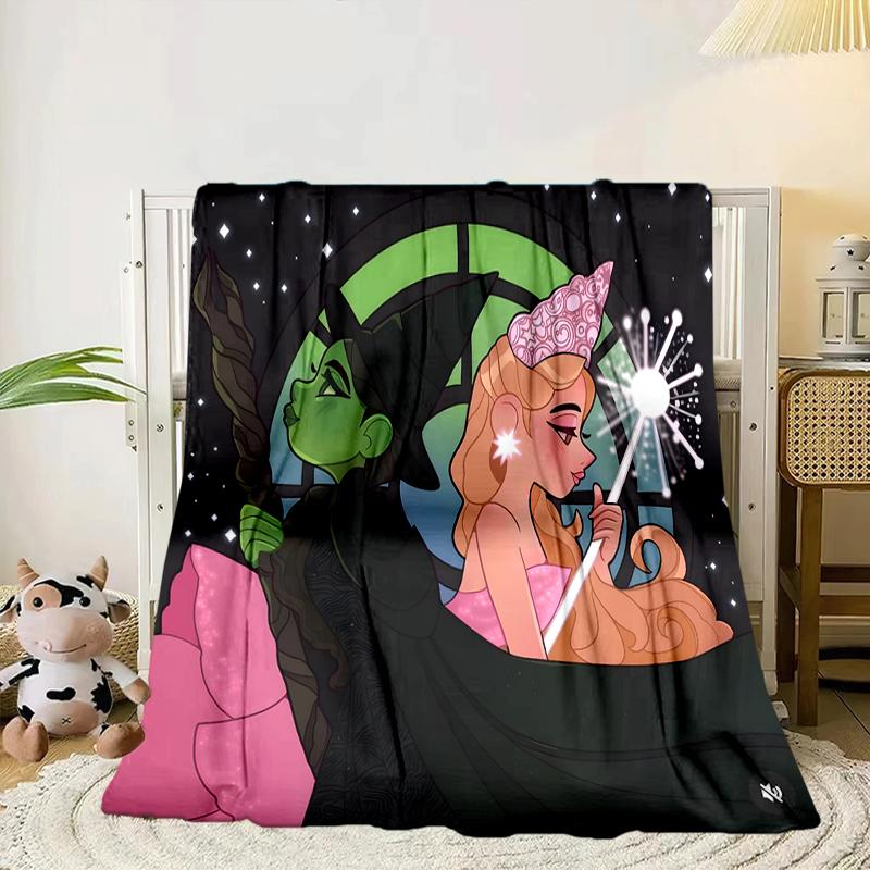 Magic Witch And Friendship Blanket Flannel Blanket for Bed, Sofa, Camping, Hiking, Picnic Essentials, Gift for Family Fan Gifts