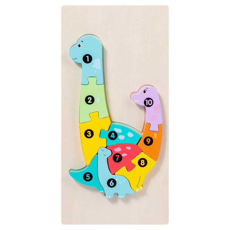 Wooden Early Childhood Education Three-Dimensional Puzzle Building Block Assembly Animal Traffic Cognition Puzzle Baby Intellectual Toy