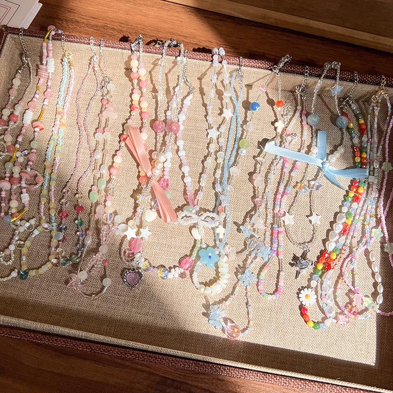 Sweet Dopamine Beaded Necklace: Trendy Heart, Flower & Bow Choker