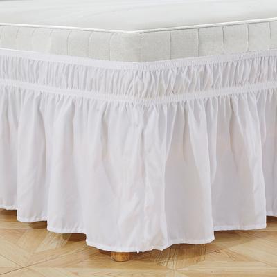 New Polyester Bed Skirt Elastic Removable Bed Ruffles Bed Side Decorations Solid Color Bed Side Skirt Home