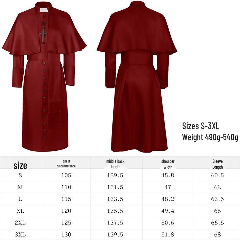 Medieval Monk, Wizard, Priest Costume - Halloween Grim Reaper Cosplay Robe