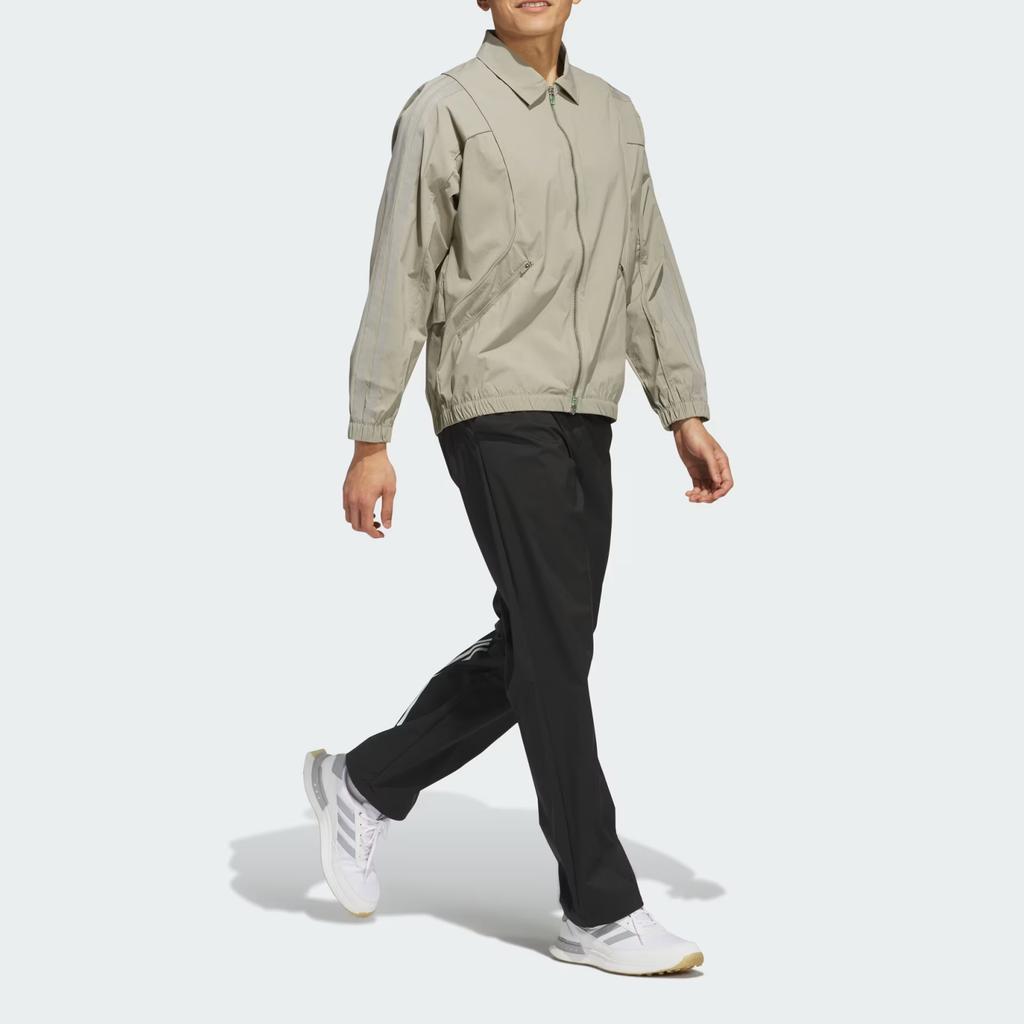 Adidas Beyond Polo Collar Zipper Design Solid Color Small Logo Jacket Men Jacket Light-Brown JF4863