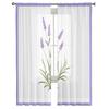 Purple Flower Lavender Romance Tulle Curtains For Living Room Decoration Modern Chiffon Sheer Voile Kitchen Curtain