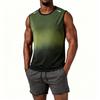 Heren Sport Tanktop Zonder Mouwen Sneldrogend Losse Pasvorm Ademend Hardlopen Fitness Kleurverloop Ontwerp Mouwloos Shirt voor Sportschool Training
