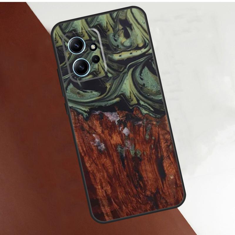 Wood Resin Traveler Protective Case For Xiaomi Redmi Note 14 10 11 12 13 15 Pro Plus Cover For Redmi 15 14C 12C 10C 13C 15C