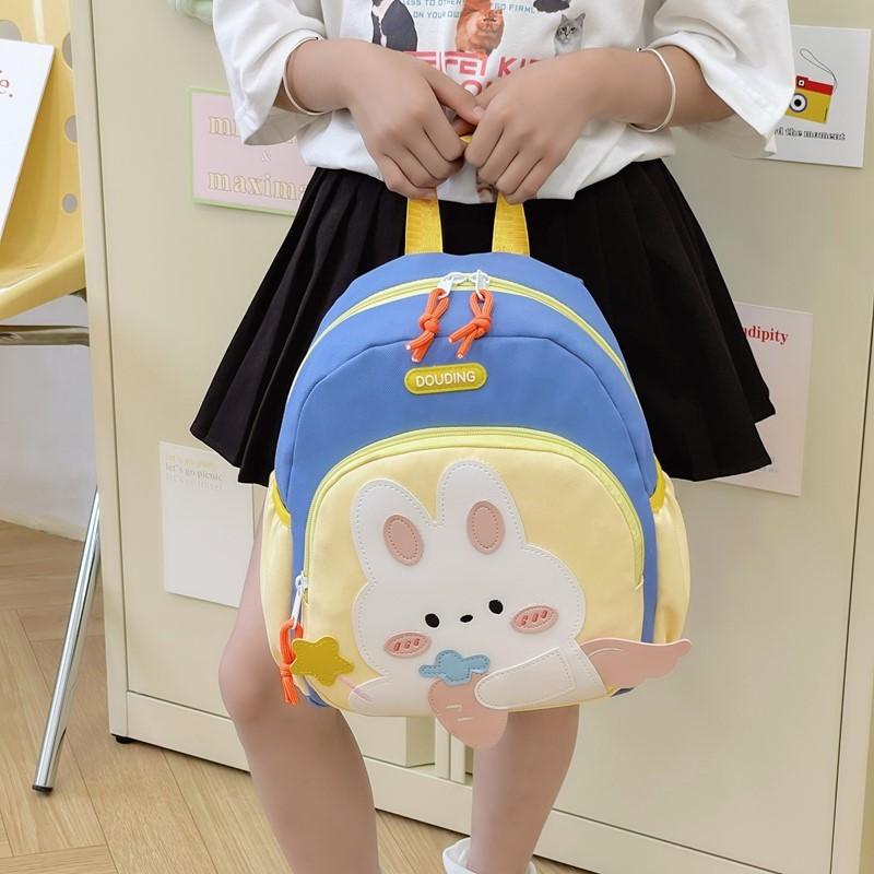 Bunny Toddler School Bag With Breathable Nylon Material And Cute Cartoon Pattern