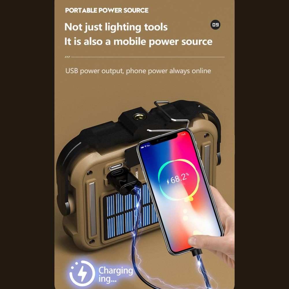 D2 Solar Light Outdoor Lamp Portable LED Reflector Spotlight Projector Floodlight Construction Garden Light 4 Modes Flood Lights