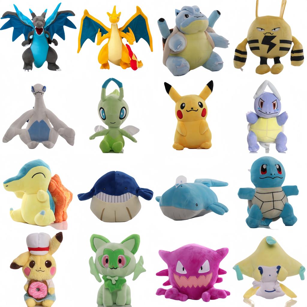 New Pokemon Pikachu Plush Celebi Elekid Lugia Stuffed Doll Charizard Wailmer Wailord Blastoise Squirtle Jirachi Hobbies Toys