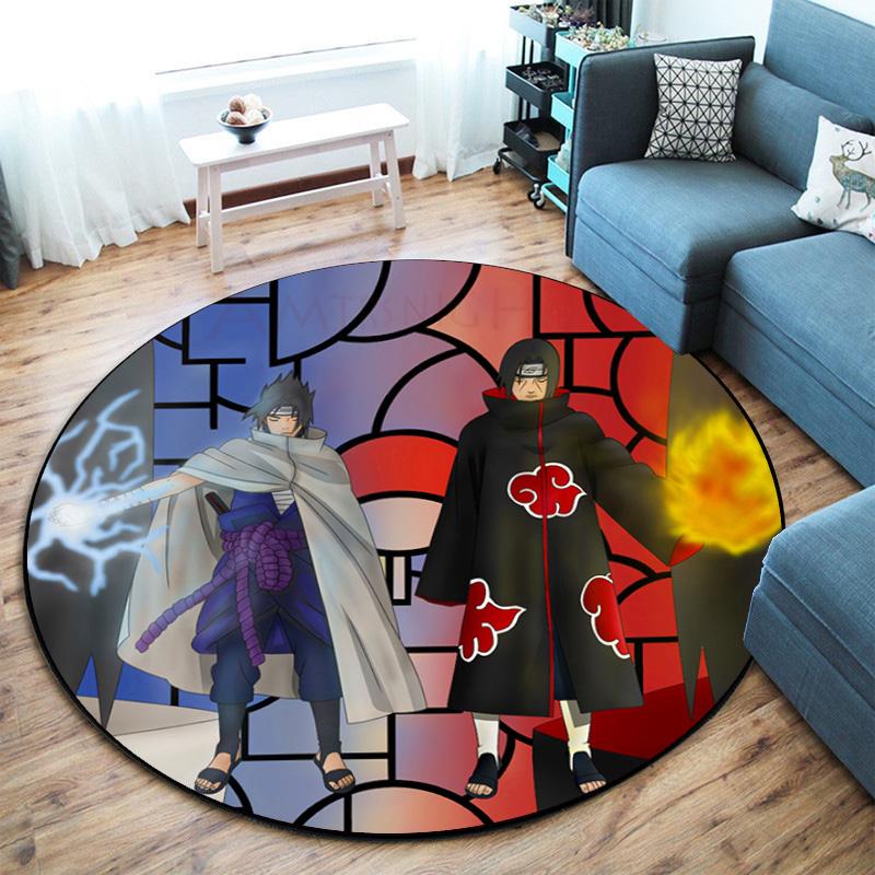 Famous cartoon NARUTO protagonist Uzumaki Naruto round carpet soft home decoration anti-slip door mat outdoor picnic mat carpet M3