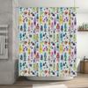 Cute Robot Shower Curtain Funny Space Kids Bathroom Decor Set Waterproof Fabric Modern Pattern Washable Home Textile