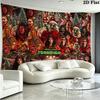Terrifier Horror Wall Tapestry Aesthetic Wall Hanging Printed Fabric Blanket Decorative Tapestries for Bedroom Living Room Home Decor