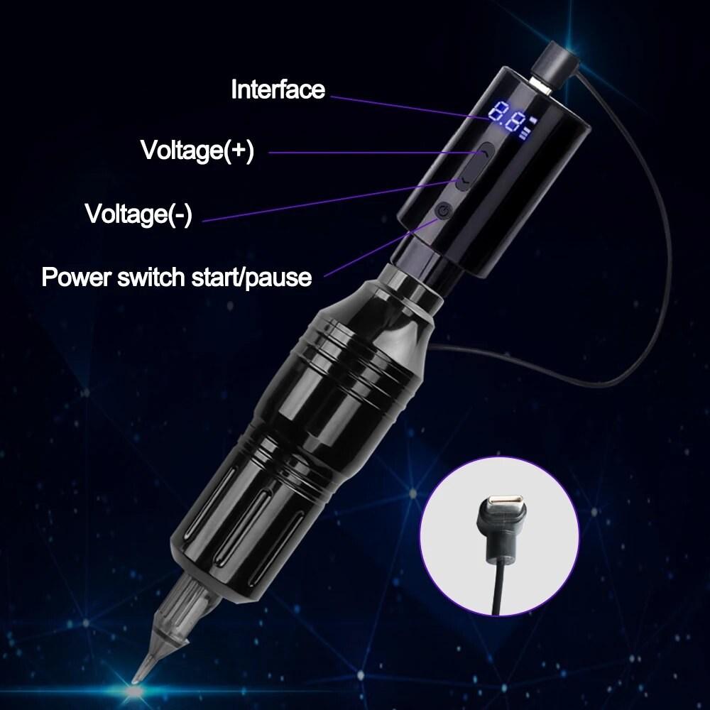 Tattoo Kit Tattoo Machine Machine Portable Battery RCADC Jack LED Digital Screen Type C Cord Wireless, 1 Piece, 13.RCA Jack Type 10