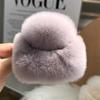 Single Piece Plus Faux Fur Hair Clip, Cute Simple Style Ob Long Hair Accessories, Solid Color, Small Size, Fluffy Effect Straw