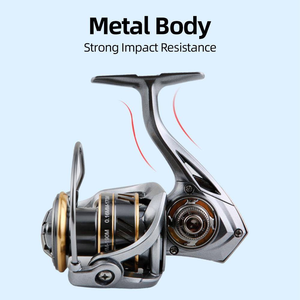 5+1BB Spinnrolle 5.2:1 Angelrolle mit Metallspule, austauschbarem linken und rechten Griff.